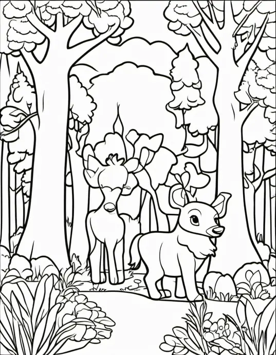 Color and Discover Whimsical Forest Friends