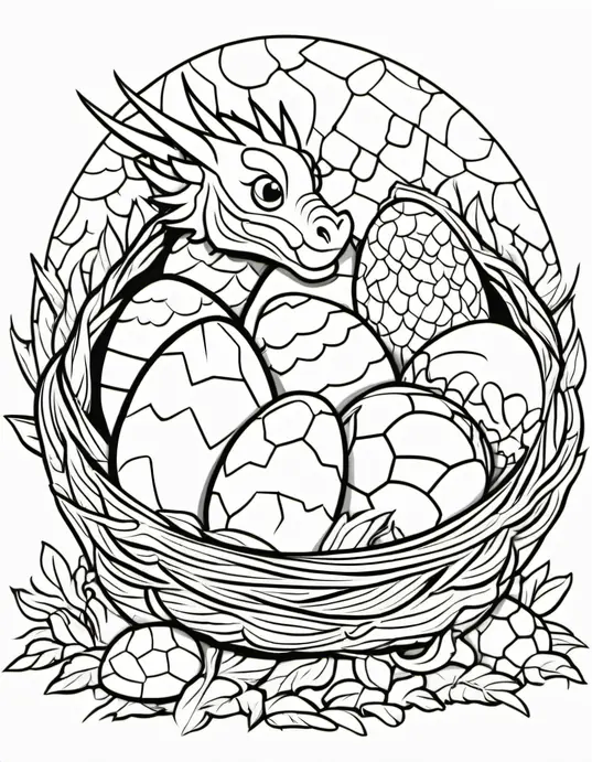 Color Dragon Eggs and Baby Dragons Nest
