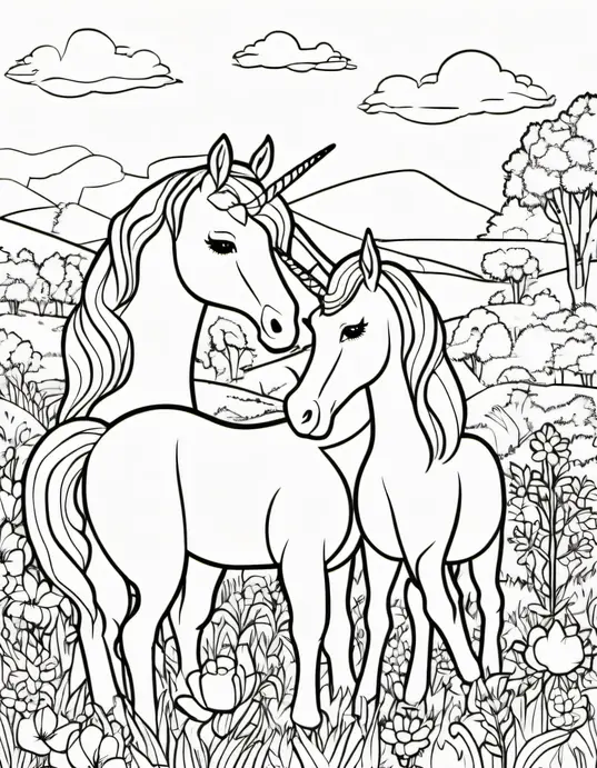 Color and Play: Unicorn Meadow Sunset