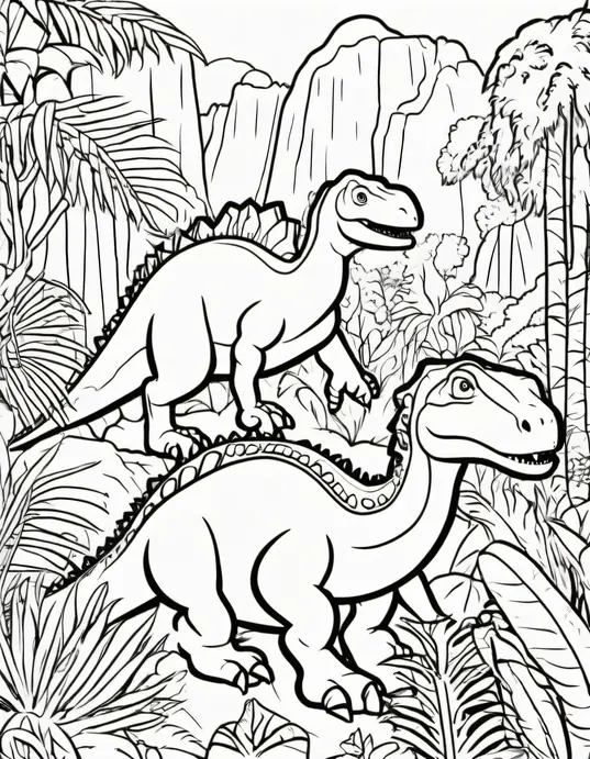 Dino Rainforest Coloring Adventure