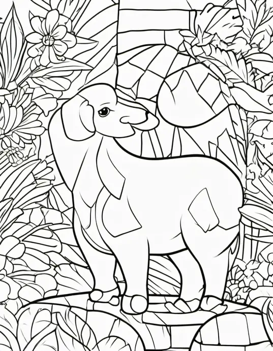 Enchanted Forest Creature Coloring Scene