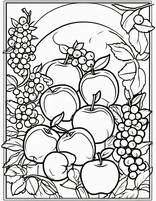 Color Fruit Garden: Blossoming Berries and Juicy Apples