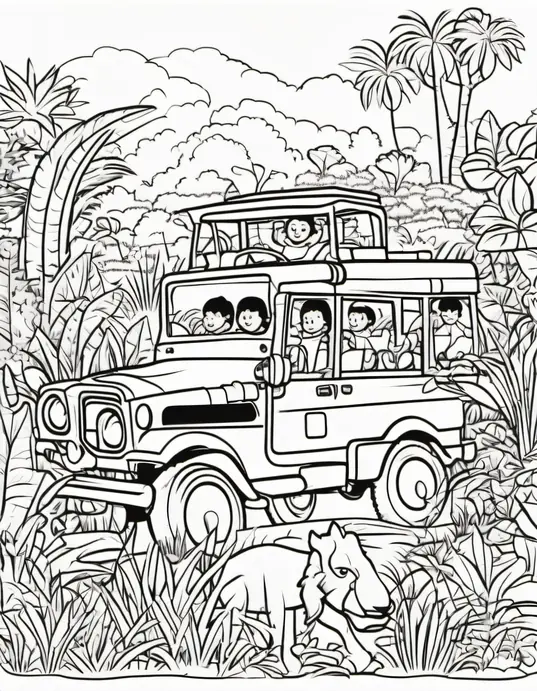 Color and Explore: Jungle Safari Toy Cars