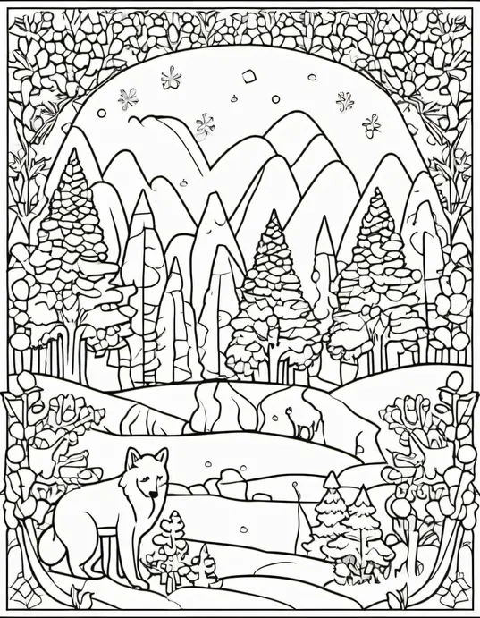 Snowflake Forest Coloring Adventure