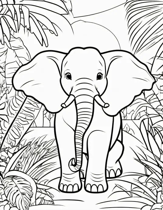 Color Jungle Elephant and Toucan Friends