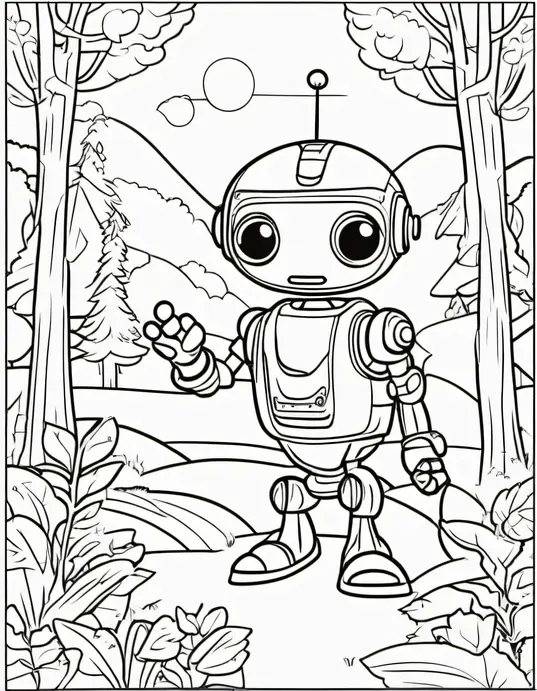 Colorful Alien Robot Forest Adventure