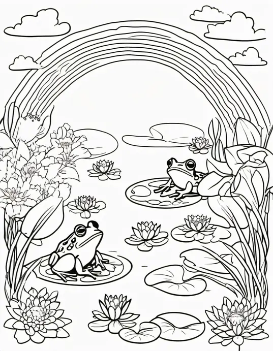 Color Frog Pond Under the Rainbow