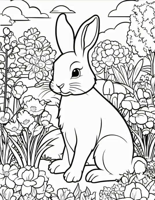Colorful Bunny Garden: Hop into Spring!