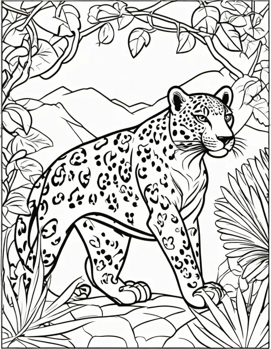 Color Jolly Jaguar and Vibrant Vine Jungle