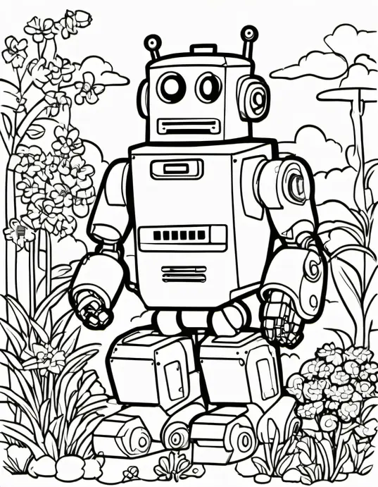 Colourful Robot Garden Adventure for Kids