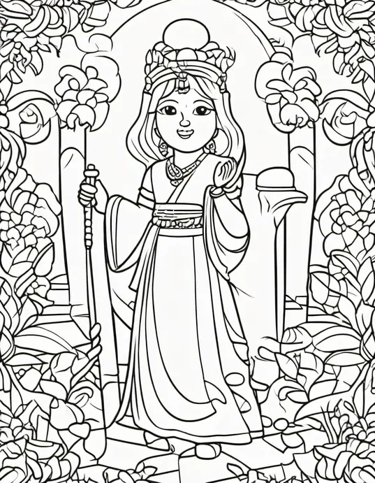 Sunny Beach Coloring Scene