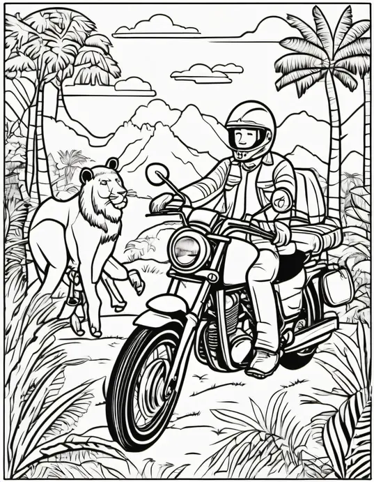 Color and Roar: Motorcycle Jungle Safari