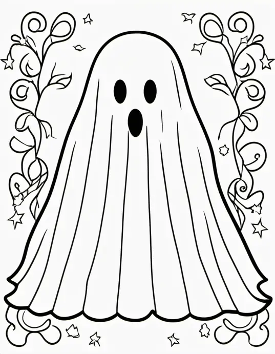 Spooktacular Ghost Coloring Page for Kids