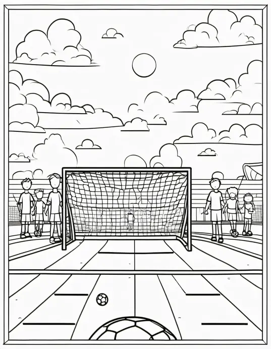 Color & Play: Sunny Soccer Match Day Scene