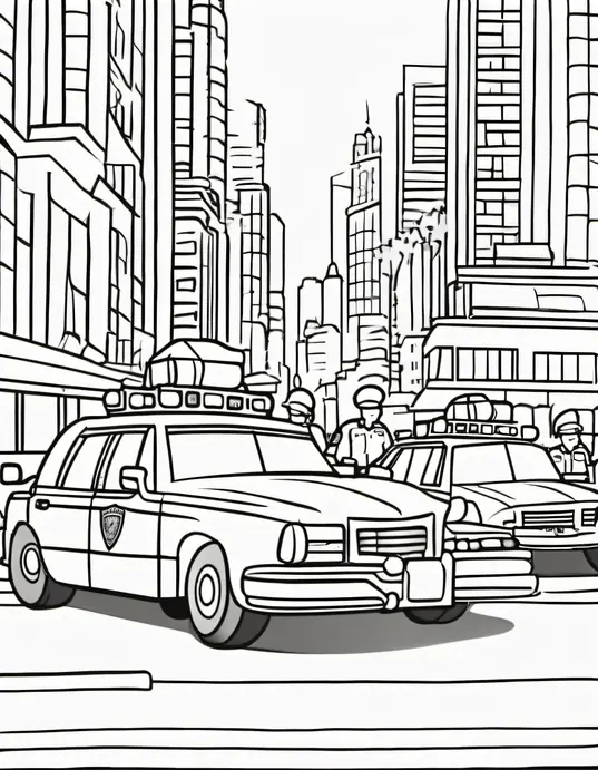 Color and Play: Police Car Parade Scene