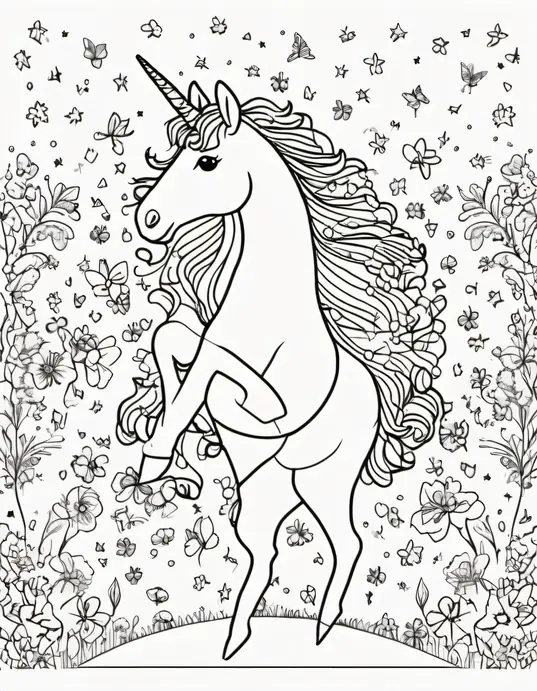 Colorful Ballerina Unicorn Dance Party Scene