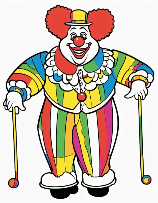 Color Circus Clown's Rainbow Costume