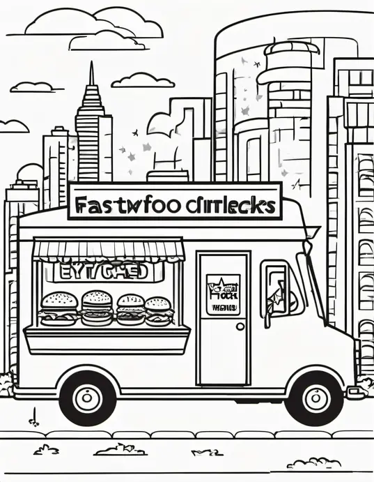Coloring Fast Food Truck Playtime Adventure