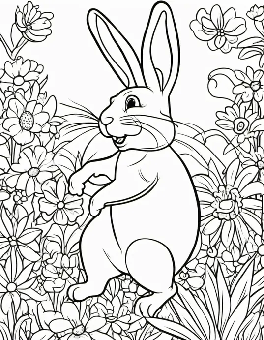 Easter Bunny Coloring Page Delight