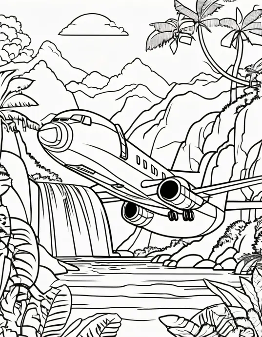Color and Fly: Jungle Airliner Takeoff