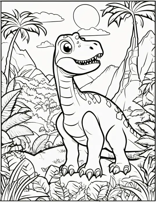 Jurassic Jungle Coloring Adventure: Dinosaur Rainforest Friends