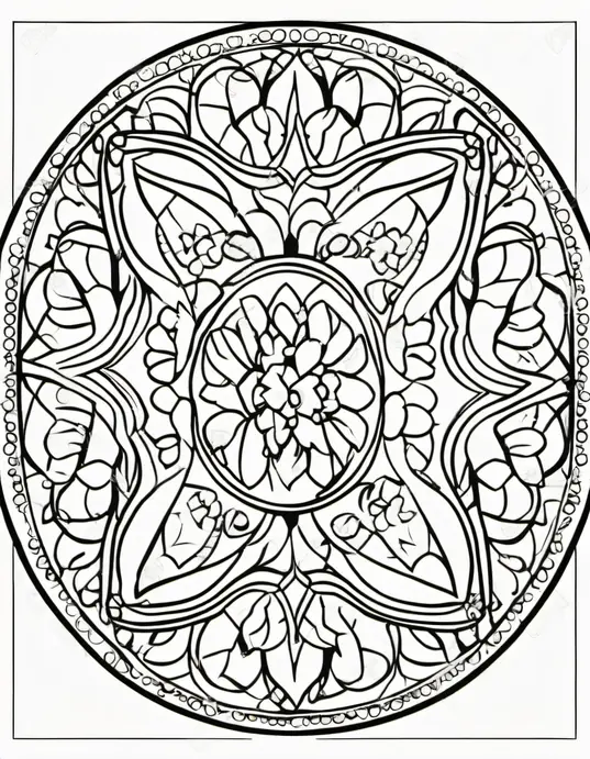 Explore Magical Butterfly Mandala Coloring Page for Kids