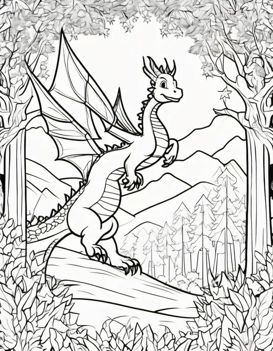 Enchanted Forest Dragon Color-In Adventure