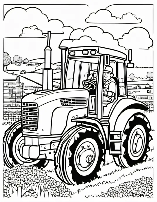 Colorful Farm Vehicle Parade for Kids