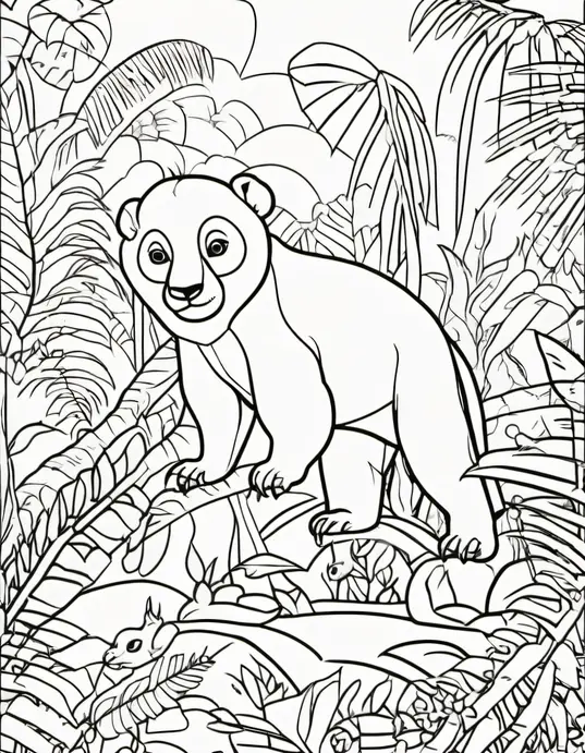 Exotic Rainforest Animals Coloring Page
