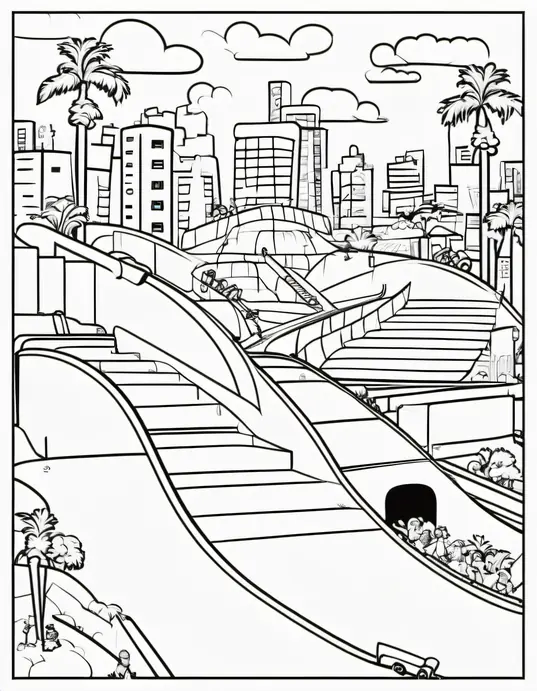 Skate Park Coloring Adventure for Kids