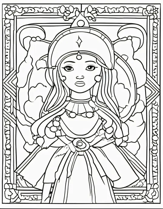 Winter Wonderland Snowflake Coloring Scene